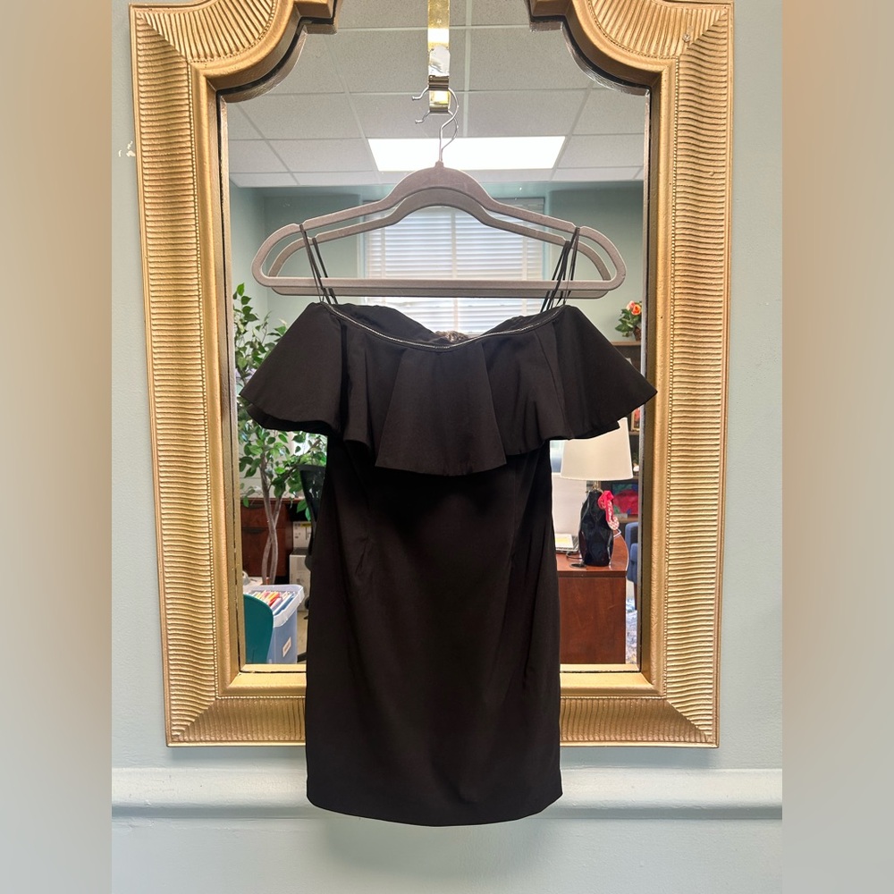 DO+BE Black Strapless Ruffle Dress
